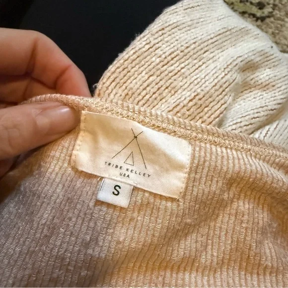 Tribe Kelley bohemian beachy low cut back Cream Sleeveless Dress - Picture 6 of 7